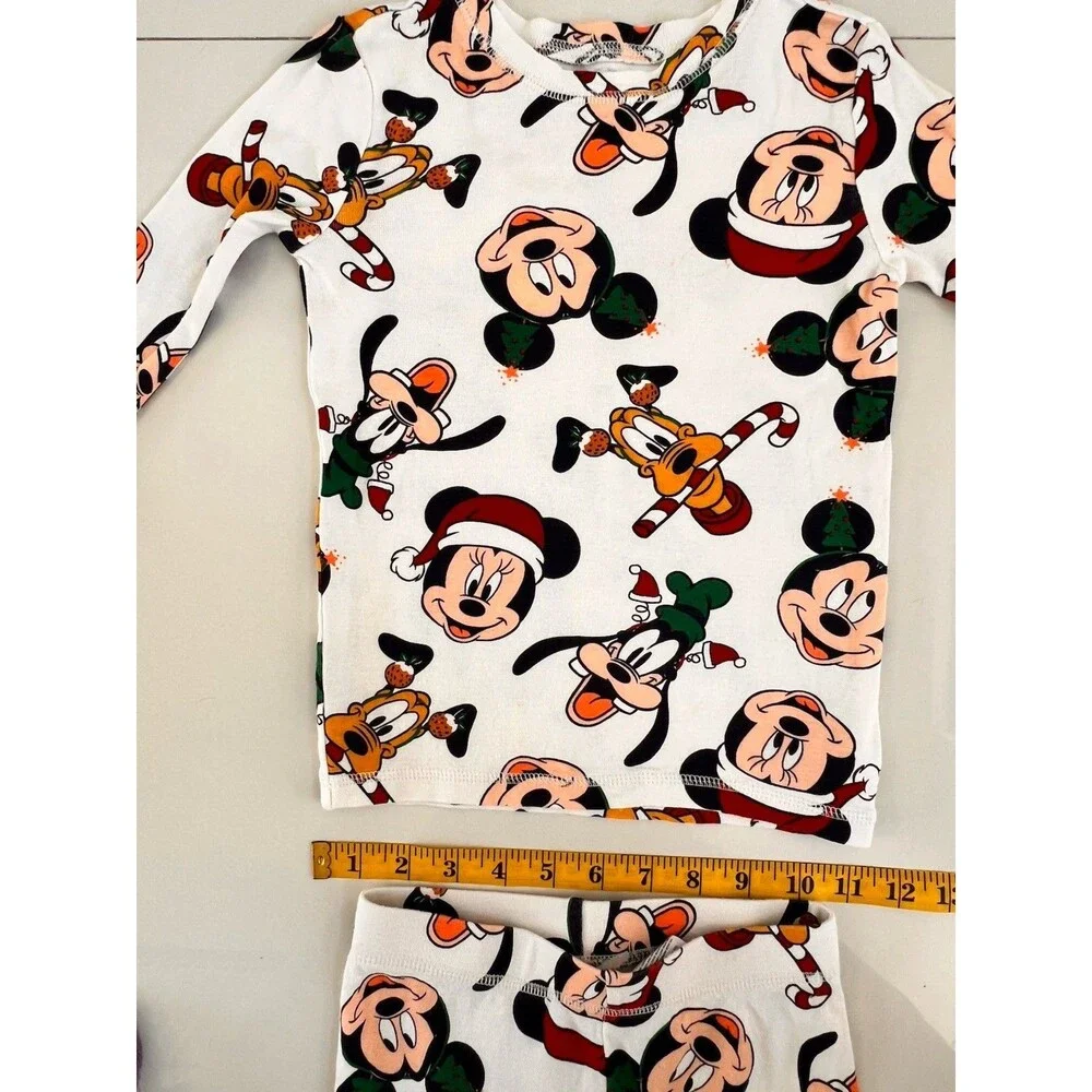 GAP Kids Disney Holiday Christmas Pajama Set Size 6 Organic Cotton Mickey Minnie